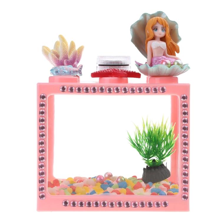 Маленькая рыбка Петушок для аквариума Мини-пластиковые аквариумы Прозрачные для черепахи Кормушка