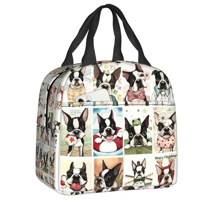 Бостонские терьеры любят хозяек, собак, портативные ланч-боксы, герметичные охладители, термосумки для еды, школьные дети