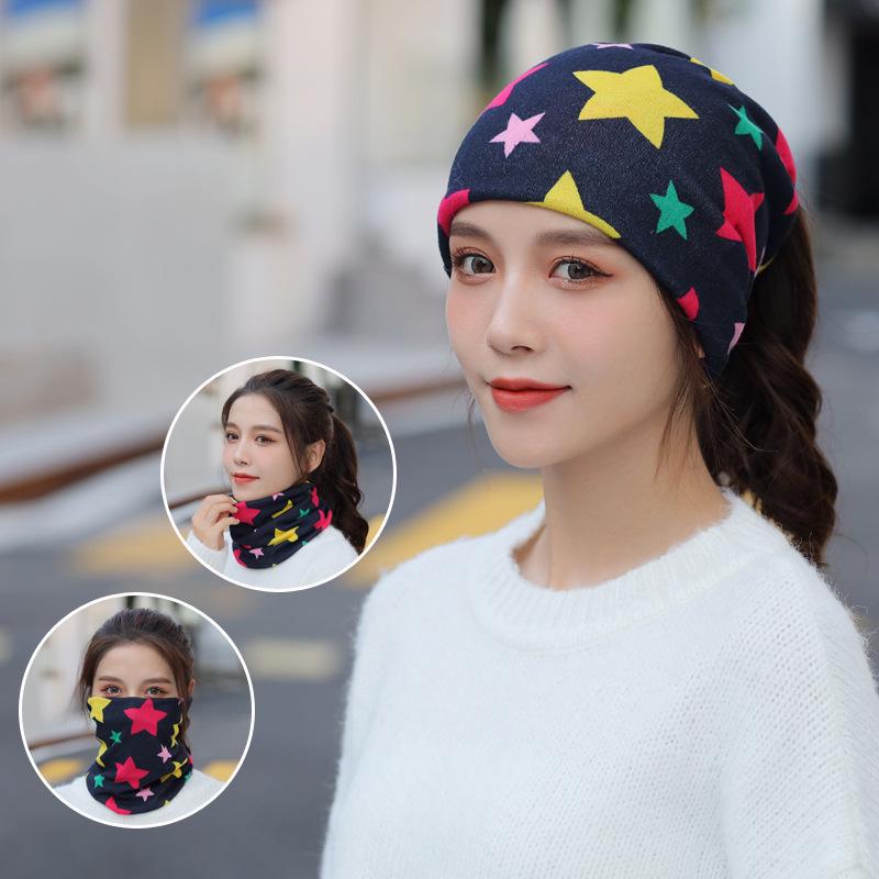 Women's Multifunctional Neck and Hat Scarf: Warm Twist Cap & Mask for Autumn/Winter