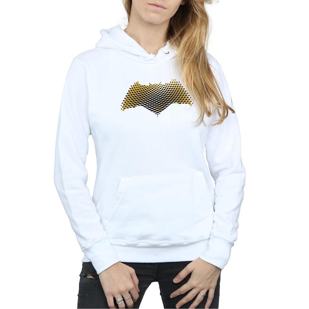 DC Comics Womens/Ladies Justice League Movie Batman Logo Textured Hoodie