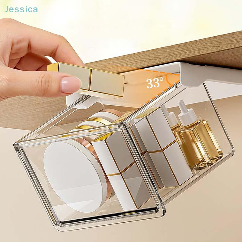 Under-Shelf Hanging Storage Bins Clear Plastic Organizers For Bathroom Kitchen Closet