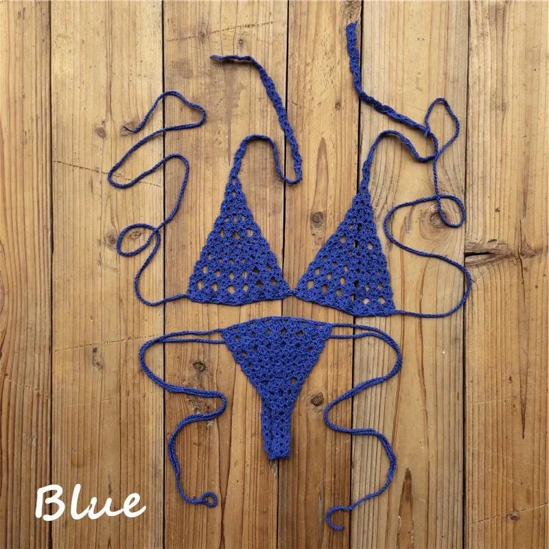 Sunbathing Handmade Crochet Bikini Suit Micro Swimsuit Micro Swimwear