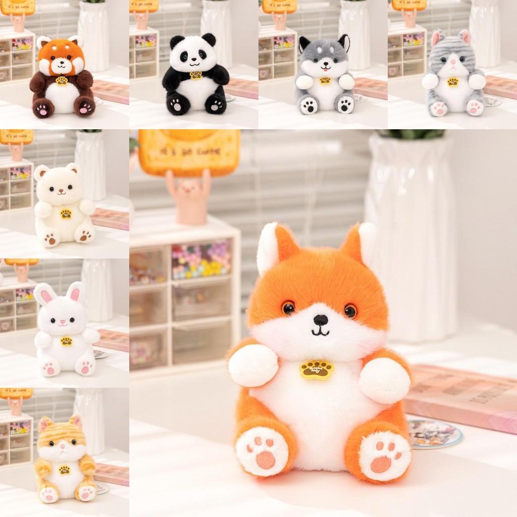 Cute Kittens Rabbits Raccoons And Panda Plush Dolls With Design Embroidery