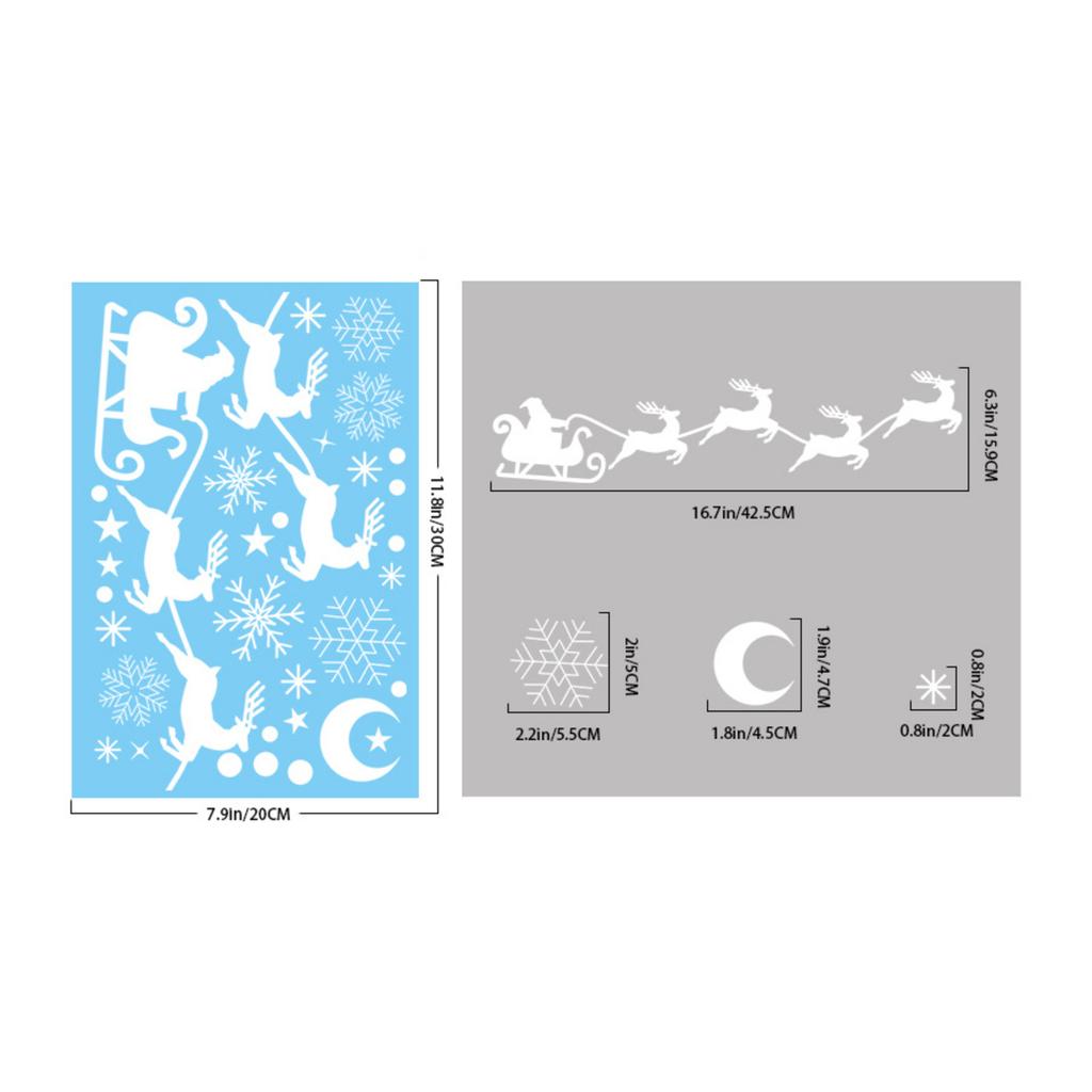 Christmas Decorations Winter Snow House Static Stickers Shopping Mall Window Scene Layout Elk Christmas Tree Window Stickers