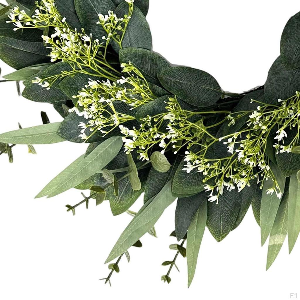 Венок из цветов эвкалипта 19,69 дюймов, подвесное декоративное весеннее украшение для внутреннего окна