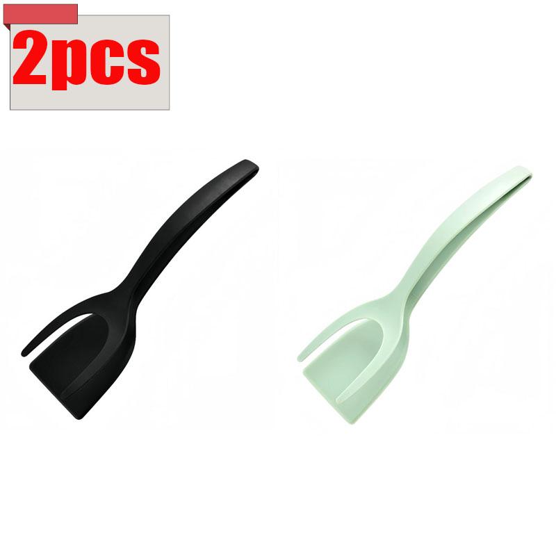 Multifunction 2 in 1 Spatula Tongs for Kitchen Egg Steak Toast Ham Fried Tongs Non Stick Tongs Novel Kitchen Accessories