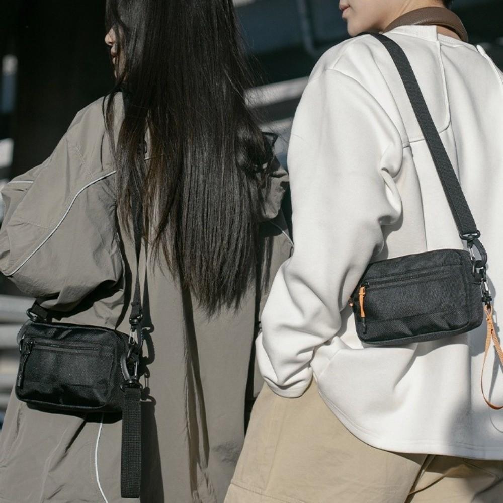 Lightweight Nylon Crossbody Bag Square Messenger Bag Simple Single Shoulder Bag Picnic