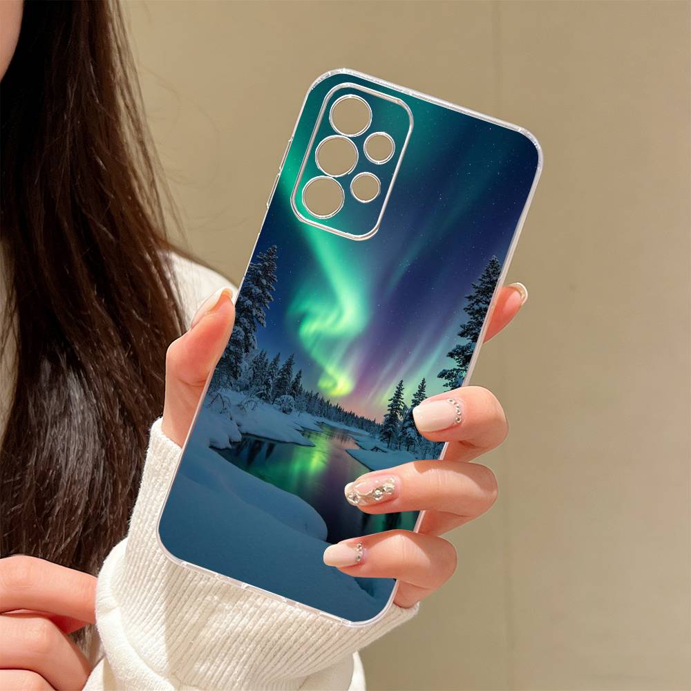 Северное сияние Чехол для телефона Прозрачный силиконовый Мягкий Для Samsung S25,S24,S21,S22,S23,S30,Ultra,S20,Plus,Fe