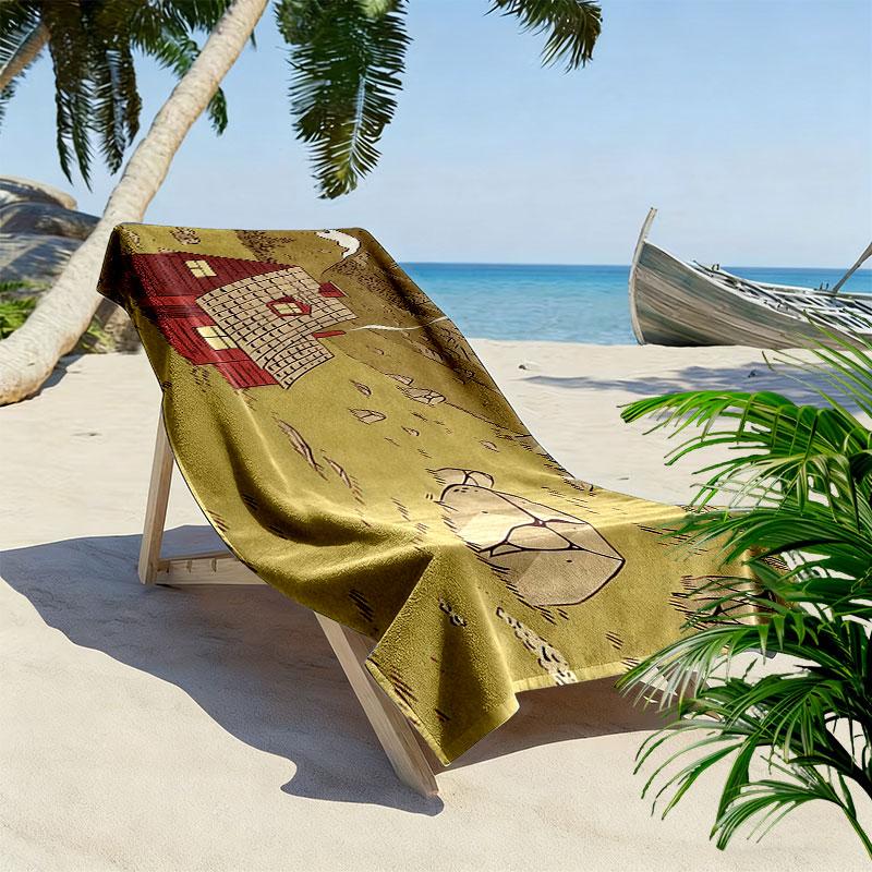 Hilda Art Print Beach Towel, Large Soft Quick Dry Towel for Beach Camping Swimming