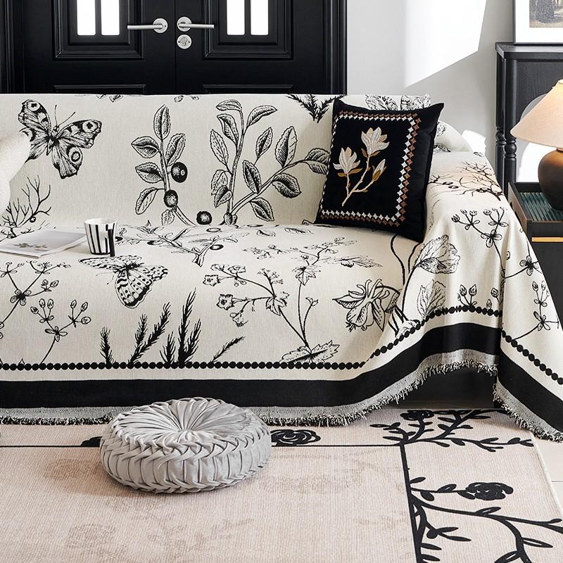 Retro French Sofa Towel Cover Cloth Full Covered Chenille Four Seasons Universal Light Luxury High Sense Sofa Cushion Cover