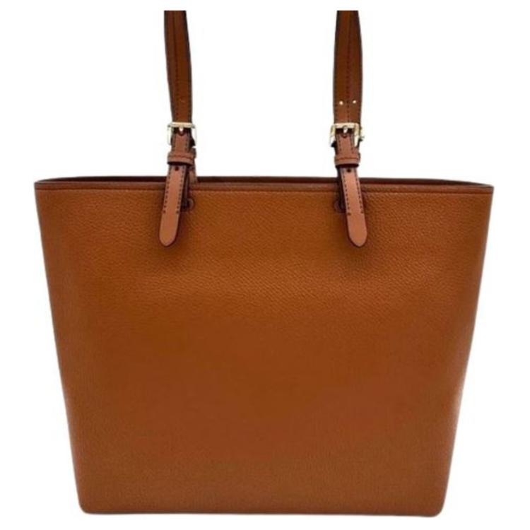 Michael Kors Mk Jet Set Travel Сумка-тоут с металлической эмблемой, застежка-молния, женские сумки-тоут, коричневая 35F3GTVT8B-LUGGAGE