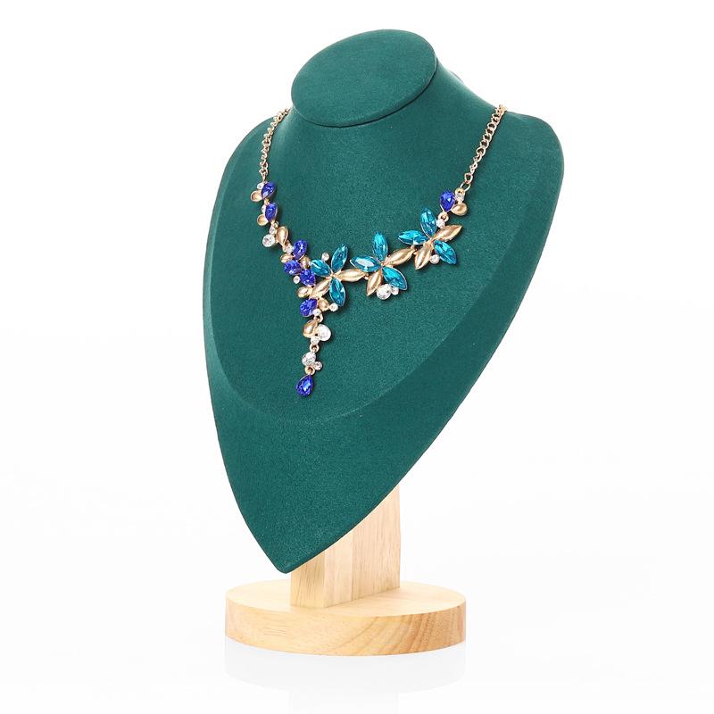 Высококлассная подставка-дисплей для ожерелий и кулонов в форме сердца из массива дерева, для демонстрации ювелирных изделий на витрине прилавка