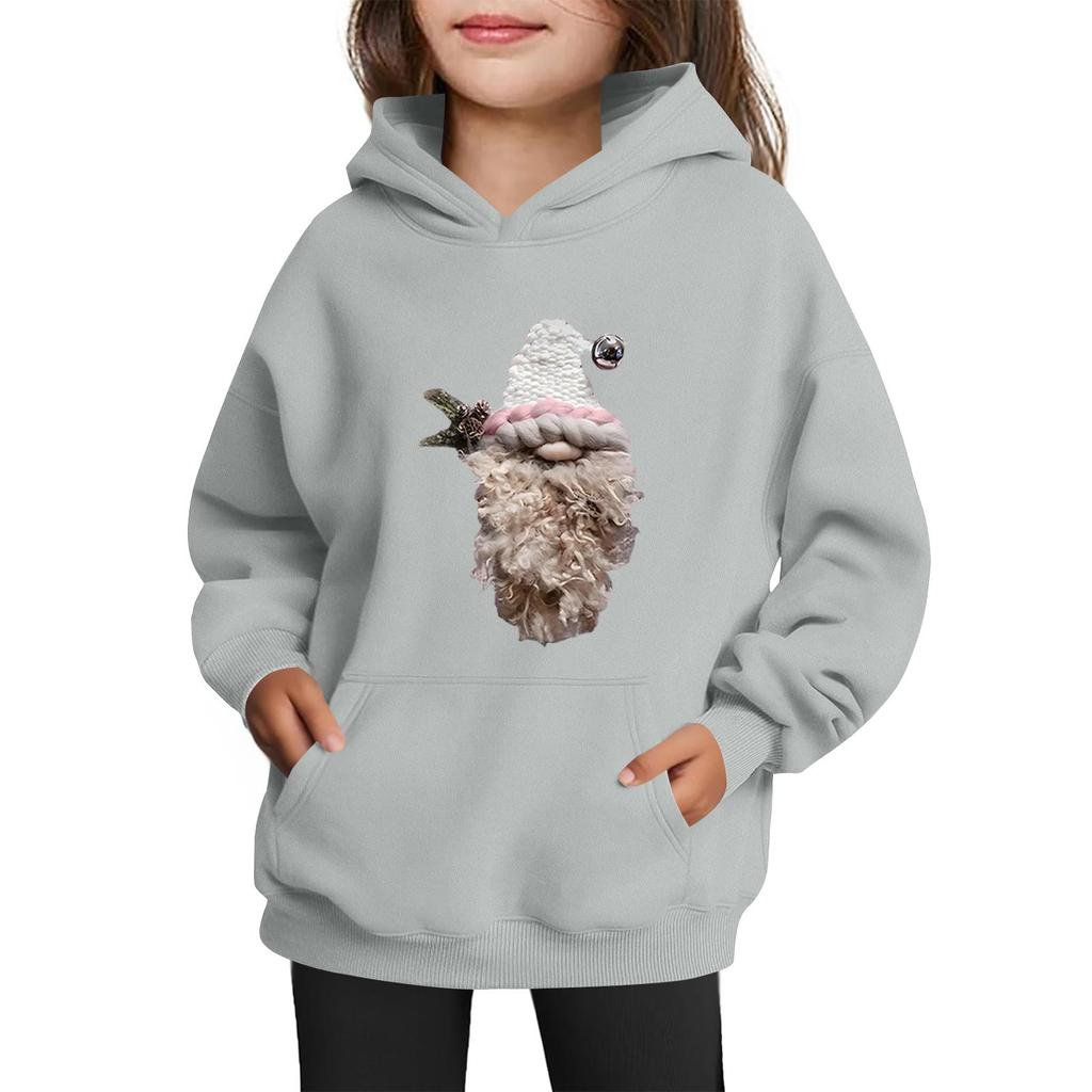 Толстовки для девочек-подростков Худи с длинным рукавом на шнурке Пуловер Милое принтованное Худи оверсайз Рождество