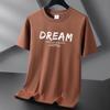 Dream 10 цветов, мужская футболка из чистого хлопка, свободная мужская футболка с круглым вырезом и коротким рукавом, большой размер S-6XL