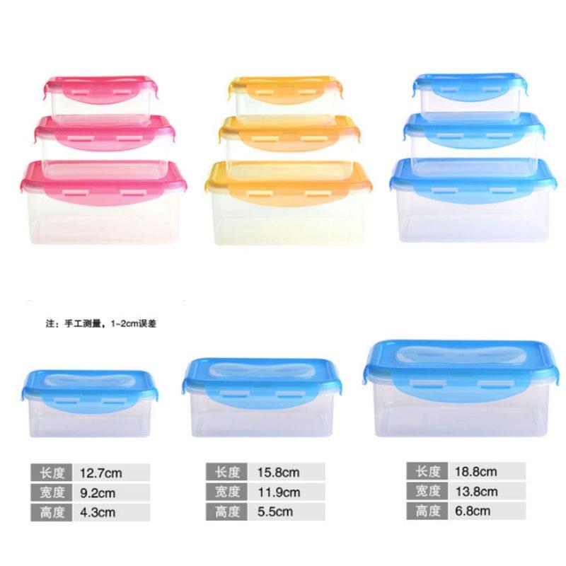 3 шт./лот кухонный контейнер соус еда коробка свежие фрукты закуски хранение здоровый пластиковый ящик ланч-бокс