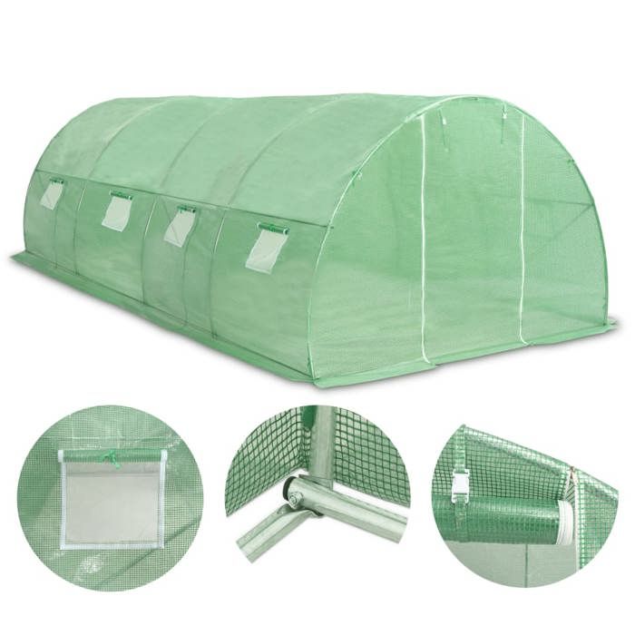 VidaXL Greenhouse 600x300x200 Cm Green Galvanized Steel Garden Greenhouse Vegetable Shelters 45536