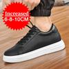 New Summer Men's Sneakers Elevator Shoes Heightening Height Increase Insole 7-8CM High Heels Shoes Leather Sport Shoes Men Shoes