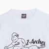 Puma X TMC Letter Cartoon Pattern Printed Loose Round Neck Short Sleeve Drop Shoulder T-Shirt Women Tops White 933840-01