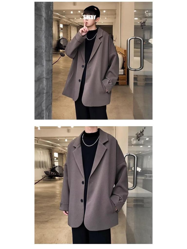 2024 Trendy Korean Men's Loose Suit Jacket: Stylish All-Match Spring/Autumn Top