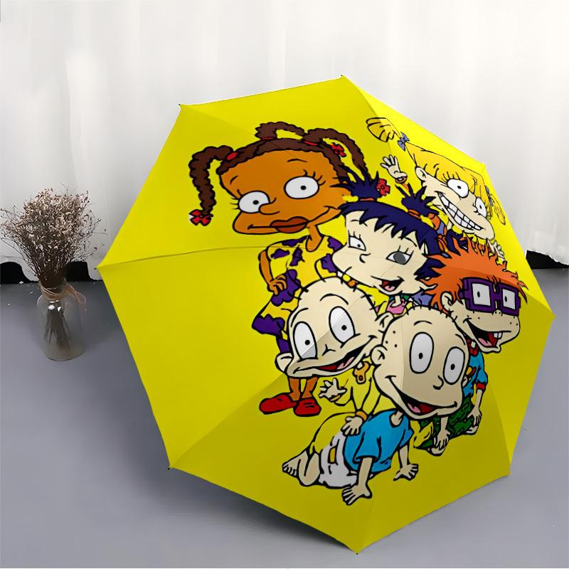 1 шт. Зонт-трость Rugrats с автоматическим открытием/закрытием, складной, ветрозащитная конструкция с 8 спицами, легкий дорожный зонт 0902067