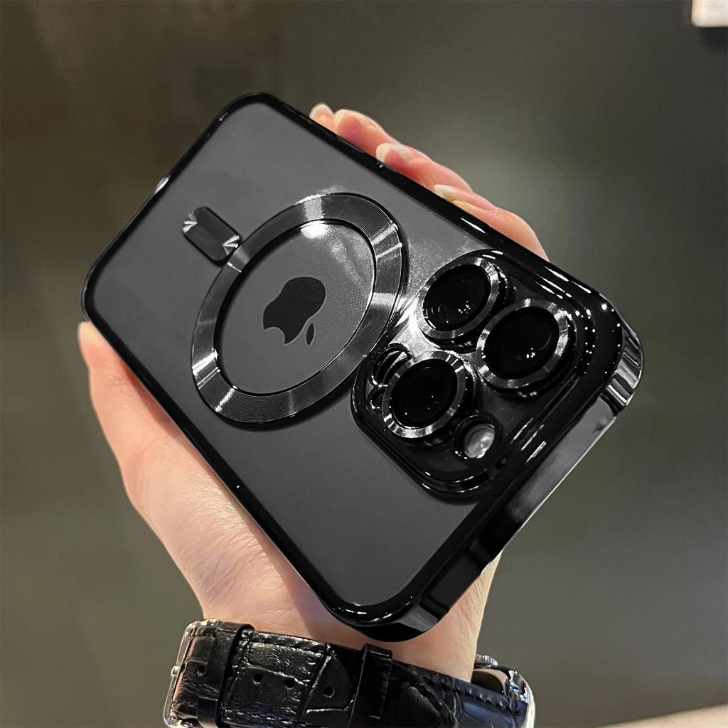 Lens Protector For Magsafe Wireless Charger Plating Clear Case For For Iphone 16 15 14 13 12 11 Pro Max Soft Magnetic Silicone Cover