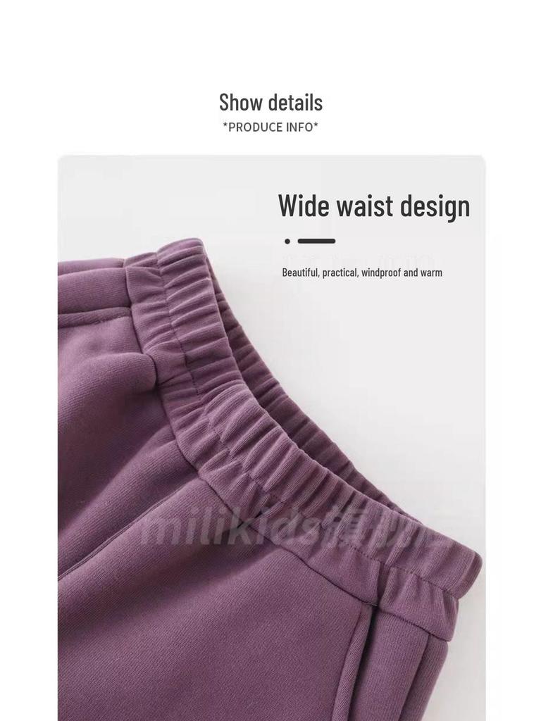 Детские флисовые широкие спортивные штаны на зиму 2025: Мальчиковые и Девочковые Брюки-бананы