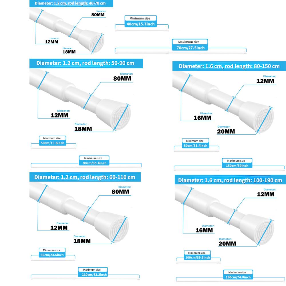 40-190 см многоцелевой пружинный выдвижной телескопический карниз для штор с натяжным рельсом сетка для вуали телескопические стержни для штор