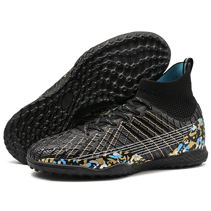 32-45unisex Football Shoes High-top Elastic Socks PVC Rubber Soft Bottom TFFootball Shoes Men's Special Children Competition Training Football Shoes