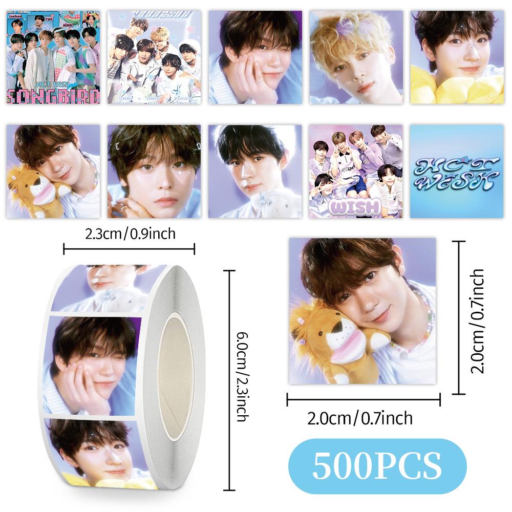 Наклейки Skzoo Idol Roll 500 шт. Клейкие этикетки для DIY Журнала Скрапбукинга Чехла Телефона Декора Polaroid Фанатов