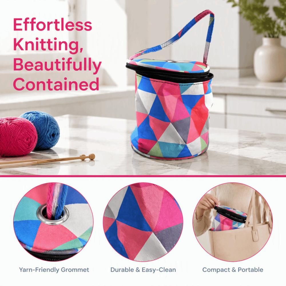 Small Size Knitting Crochet Bag Round Shape Yarn Holder Organizer Yarn Storage Bag  For Beginner