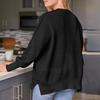 Женский осенне-зимний свитер с круглым вырезом, однотонный, с разрезом подол, толстый, теплый, мягкий, эластичный, свободный пуловер, с длинным рукавом «летучая мышь», женский уютный свитер