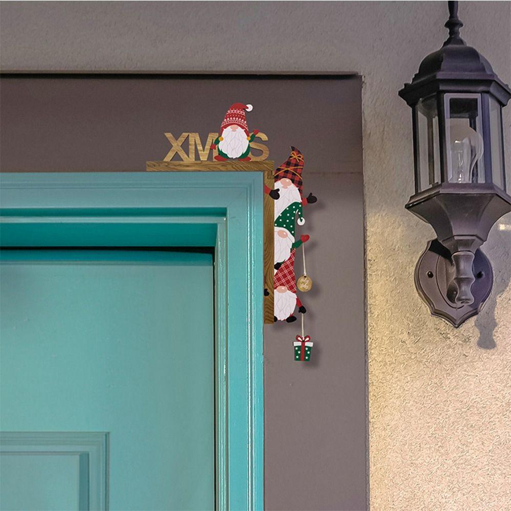 Santa Claus Door Frame Decoration Wooden Door Pendant High Quality Door Corner Ornament