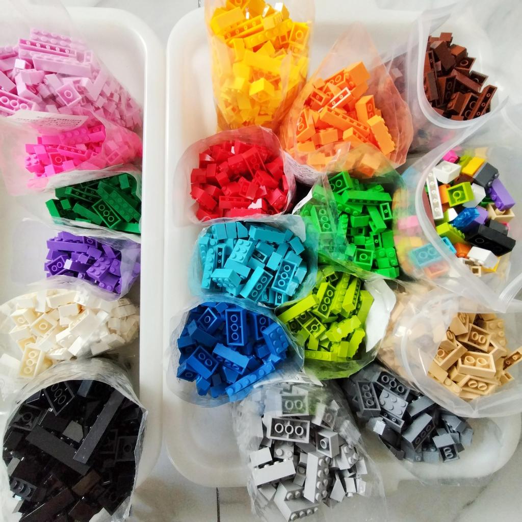 Building Blocks Hybrid Particles520g Bulk 17Colours DIY Toys for Children Free Base Plate Jigsaw Puzzle