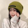 Шапка-бини с напуском и закругленными краями, с английскими буквами, зимняя теплая массивная мягкая вязаная женская шапка для зимнего активного отдыха