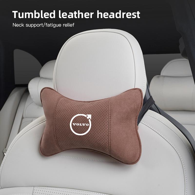 Car Seat Headrest Auto Logo Neck Spine Protect Pillow For Volvo V60 XC90 S60 C30 XC60 V50 V70 S90 XC40 S80 V90 EM90 C40 S40 S80L