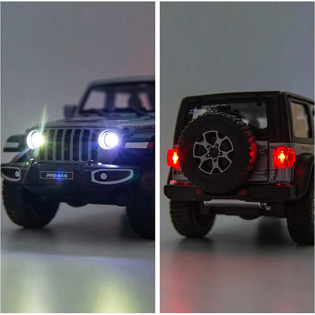 1/22 Масштаб Wrangler, литая под давлением внедорожная модель автомобиля, игрушечная модель автомобиля, 7 открытых дверей, выдвижной игрушечный автомобиль со звуком и светом для детей, коллекция подарков для мальчиков и девочек
