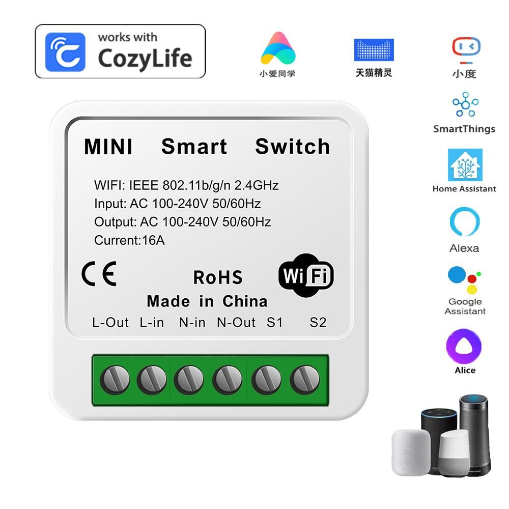16A Wi-Fi Мини-умный переключатель Беспроводные DIY выключатели света Двустороннее управление Автоматический выключатель Работает с HomeKit Приложение CozyLife