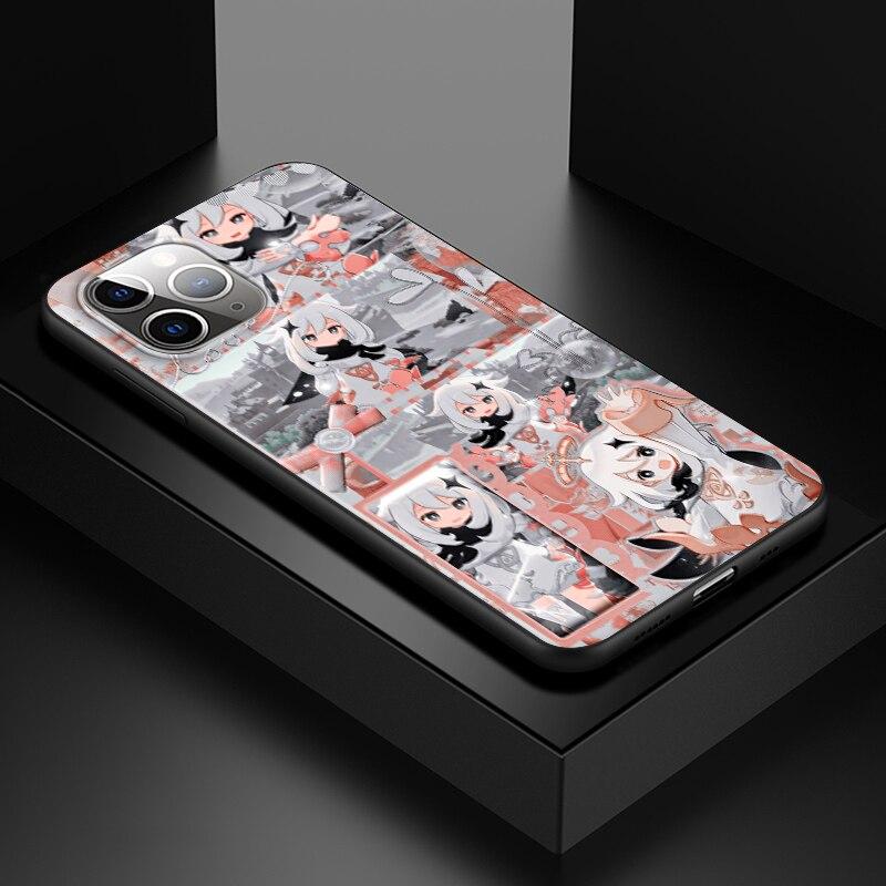 Genshin Impact для Apple iPhone 13 12 11 SE XS XR X 7 8 6 5 S mini Plus Pro MAX 2020, мягкий черный чехол для телефона
