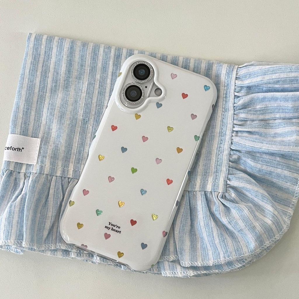Нишевый Минималистичный Лазерный Чехол-Сердечко на Весь Экран для iPhone 17 Pro Max с Совместимостью с Apple 15 & 16, Дизайн с Цепочкой для Женщин