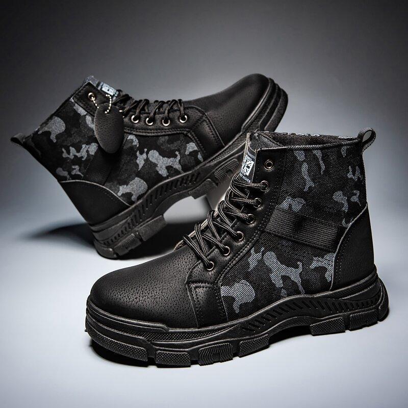 Camouflage Martin boots, new high-top shoes, platform outdoor high-top cotton boots with camouflage shoes