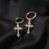 Accessories Simple Mini Cross Earrings Hip Hop Micro-set 5A Zircon Men's and Women's Personality Earrings