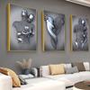 3D Любовь Сердце Серая Металлическая Фигура Статуя Картина на Холсте Художественные Плакаты и Отпечатки Настенные Панно для Гостиной Украшения Дома