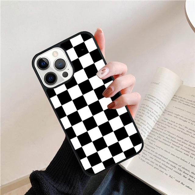 Клетчатый Чехол-Ракушка Для iPhone 17 Air 15 16 14 13 12 Pro Max 11 Pro Max Plus Чехол для Телефона