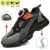 Rotating Button Safety Shoes Breathable Shoes Men Anti-smash Anti-puncture Work Shoes Men Sport Shoes Security Protective Boots
