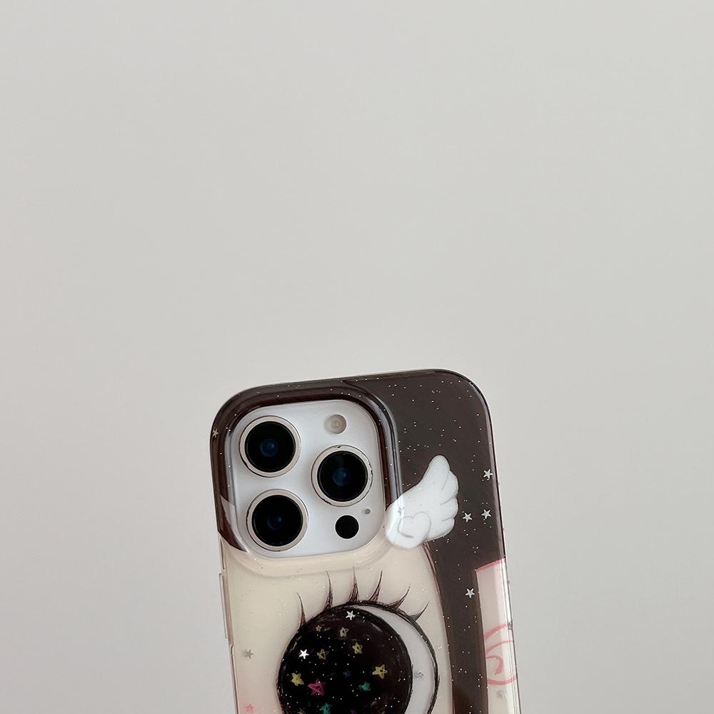 Милый Аниме Сияющие Глаза Мультяшный Чехол для Телефона для IPhone 17 16 15 14 Pro 13 Max Комикс Девушка Сверкающие Большие Глаза Блеск Задняя Крышка