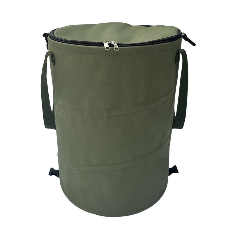 Home Camping Trash Can Pop-Up Circular Storage Pail Canvas Foldable Recycling Bin Outdoor Garbage Garden Yard Garbage Bag New