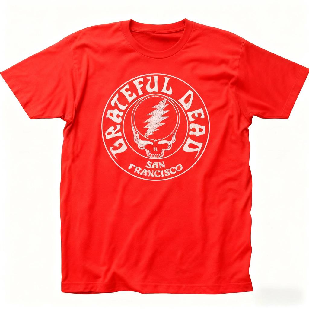 Grateful Dead Непрозрачная футболка с черепом Мужская Женская Рок-музыка Классическая футболка группы Круглый вырез Короткий рукав Свободная футболка Черный S4XL