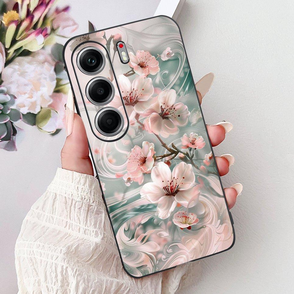 Чехол для телефона Tecno Camon 40 Pro 5G CM7 Camon40 40Pro Роскошный Бабочка Цветок Девичий 2D Печатный Корпус Мягкая Матовая ТПУ Задняя Крышка