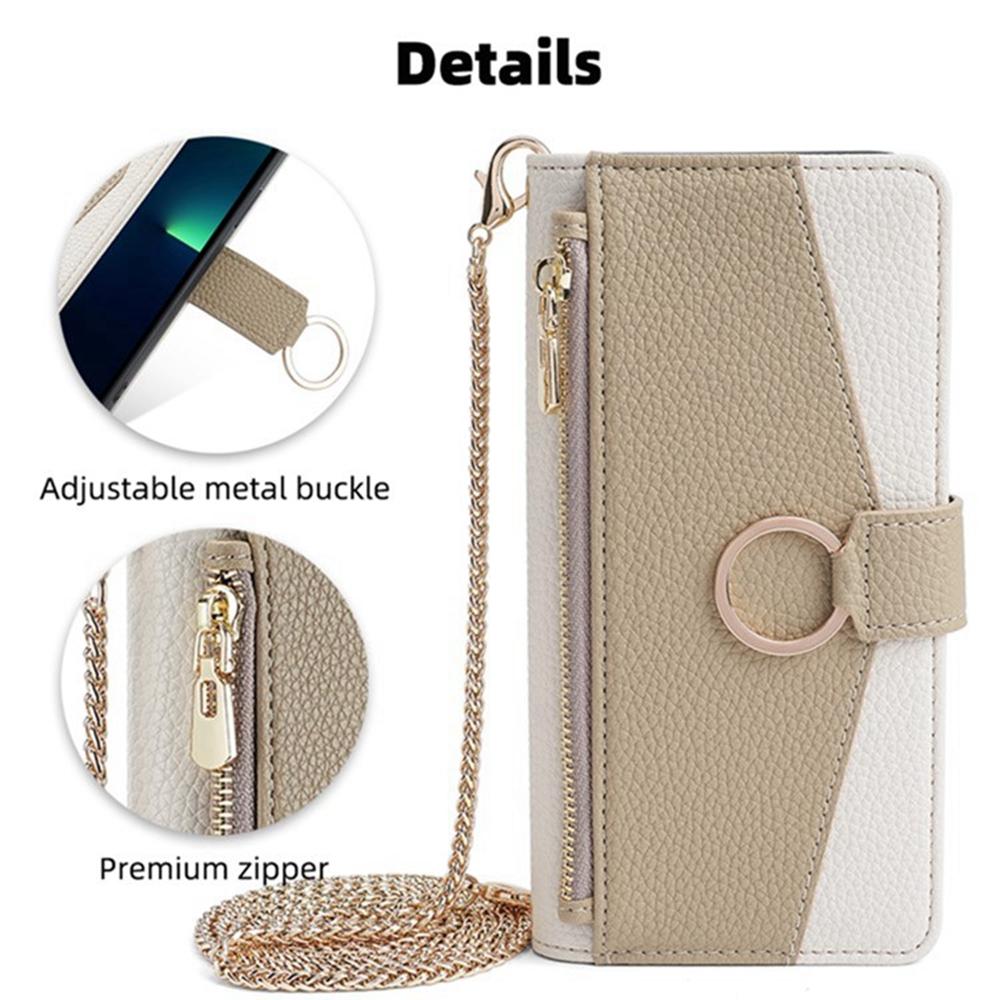 For OnePlus Ace 5 5G/5 Pro 5G Case Mirror Wallet Leather Phone Cover with Chain Shoulder Strap