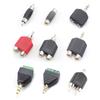5pcs 3.5mm Male To 2 RCA Jack Adapter Male To Male Female AV Audio Connector Plug2 In 1 Stereo Headset Dual Headphone Audio Plug
